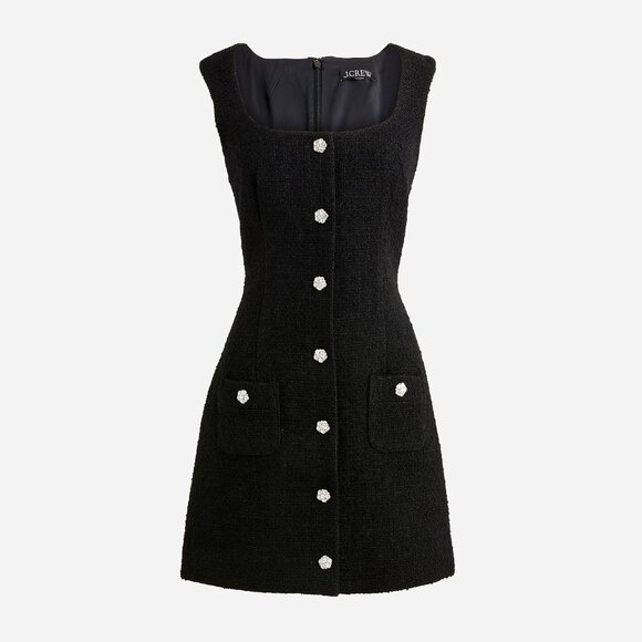 J. Crew Dresses & Skirts - NWT J.Crew Sophia Sleeveless Mini in Black Tweed Jewel Buttons Dress 14